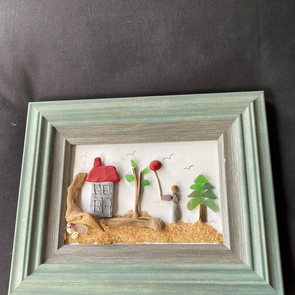 Framed Beach Scene - Picture 1 of 3